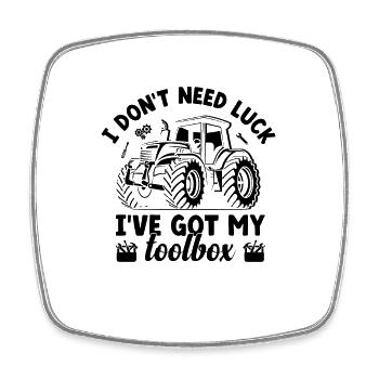 Agricultural Mechanic Funny Tractor Mechanics Farm - Square fridge magnet - white - Front