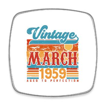 Mars 1959, Cadeau Anniversaire Vintage Mars 1959. - Magnet carré - blanc - Devant