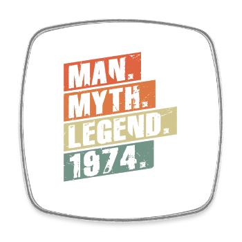 Vintage Born 1974 Man Myth Legend - Square fridge magnet - white - Front