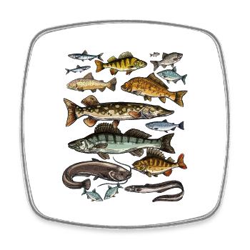 T-shirt for Angler.Fishing Gift Idea - Square fridge magnet - white - Front