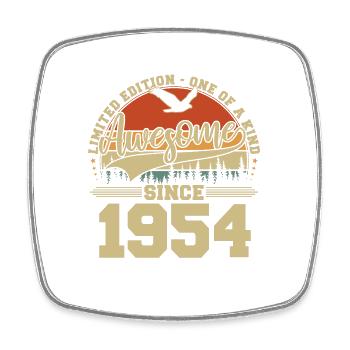 Awesome Since 1954 - Jahrgang Geburtstag Geschenk - Viereckiger Kühlschrankmagnet - Weiß - Vorne