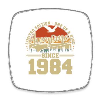 Awesome Since 1984 - Jahrgang Geburtstag Geschenk - Viereckiger Kühlschrankmagnet - Weiß - Vorne