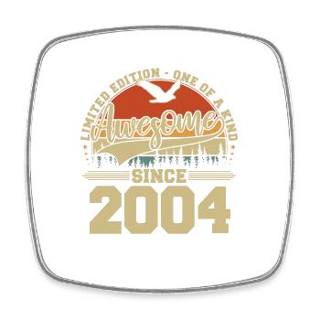 Awesome Since 2004 - Jahrgang Geburtstag Geschenk - Viereckiger Kühlschrankmagnet - Weiß - Vorne
