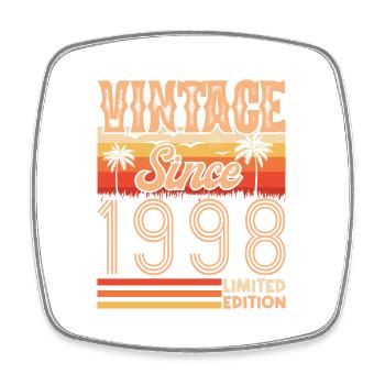 1998. Vintage Born in 1998 Birthday - Square fridge magnet - white - Front