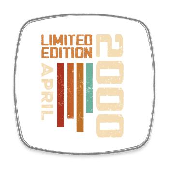 Born In April 2000 Retro 2000 Birthday Gift - Square fridge magnet - white - Front