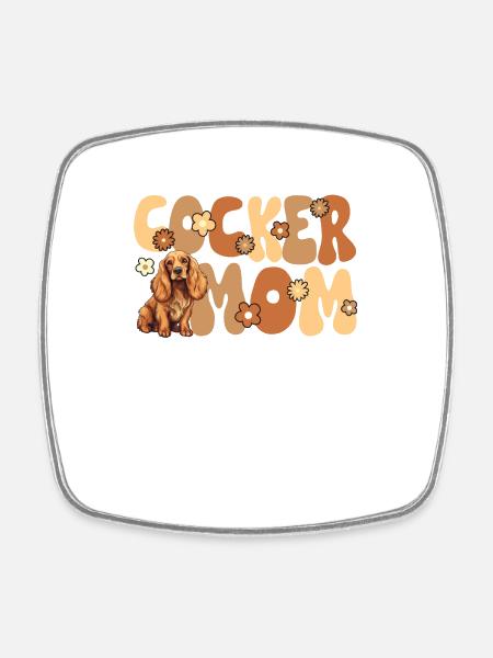 Cocker Épagneul Groovy Cocker Maman - Magnet carré - blanc