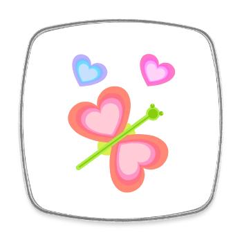 Bébé Tout-petit Printemps Papillon Coeurs Années 80 - Magnet carré - blanc - Devant