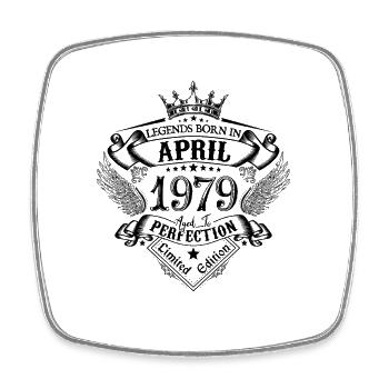 Birthday April 1979 April Anniversary 1979 - Square fridge magnet - white - Front