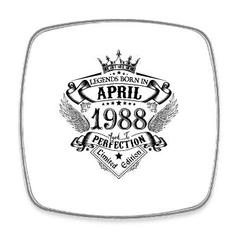 Geburtstag April 1988 April Geburtstag 1988 - Viereckiger Kühlschrankmagnet - Weiß - Vorne