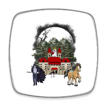 Château Cheval Fantaisie Conte De Fées Conte De Fées Personnage Château - Magnet carré - blanc - Devant