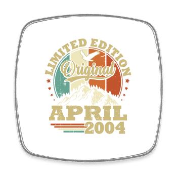 Original April 2004 Vintage Geburtstagsgeschenk - Viereckiger Kühlschrankmagnet - Weiß - Vorne