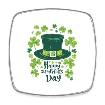 Shamrock Hat - Square fridge magnet - white - Front