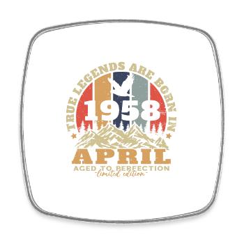 Avril 1958 Vintage Retro Cadeau D’anniversaire - Magnet carré - blanc - Devant