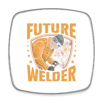 Welder Welding - Square fridge magnet - white - Front