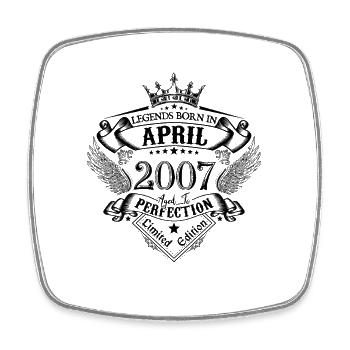 Anniversary April 2007 April Anniversary 2007 - Square fridge magnet - white - Front