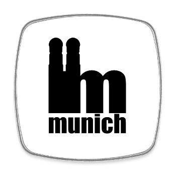 Servus - Gruß aus München - Frauenkirche - Viereckiger Kühlschrankmagnet - Weiß - Vorne