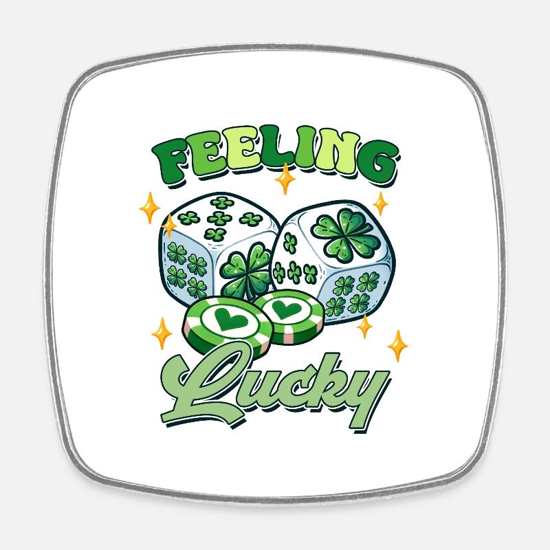Feeling Lucky St. Patrick’s Day - Square fridge magnet - white