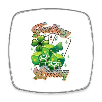 Feeling Lucky St Patricks Day - Square fridge magnet - white - Front