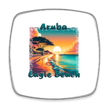 Grunge Sommerurlaub Eagle Beach Aruba - Viereckiger Kühlschrankmagnet - Weiß - Vorne