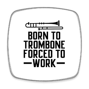 Tromboniste Tromboniste Marchand Band Trombone - Magnet carré - blanc - Devant