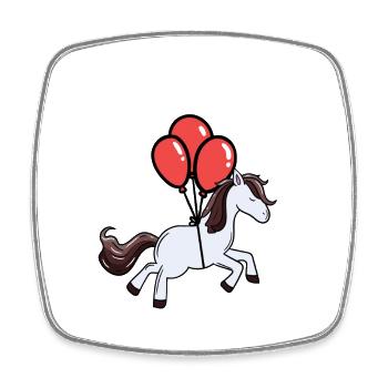 Pferd Luftballons Traum fliegen Pony Pferde - Viereckiger Kühlschrankmagnet - Weiß - Vorne