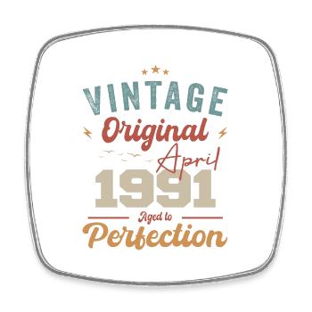 Vintage né en avril 1991 cadeau d’anniversaire - Magnet carré - blanc - Devant