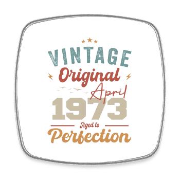 Vintage né en avril 1973 cadeau d’anniversaire - Magnet carré - blanc - Devant