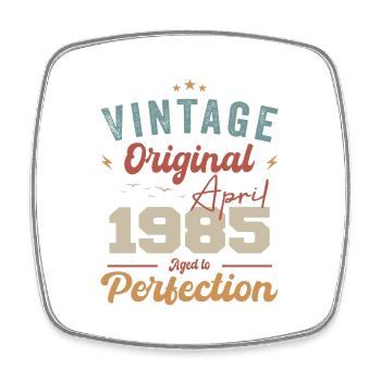 Vintage né en avril 1985 cadeau d’anniversaire - Magnet carré - blanc - Devant