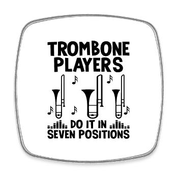 Tromboniste Tromboniste Marchand Band Trombone - Magnet carré - blanc - Devant