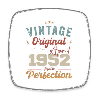 Vintage Geboren im April 1952 Geburtstagsgeschenk - Viereckiger Kühlschrankmagnet - Weiß - Vorne
