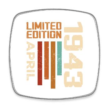 Born In April 1943 Birthday Gift 1943 Retro - Square fridge magnet - white - Front