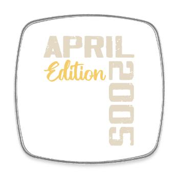 Birthday 19 Years April 2005 Birthday Gift - Square fridge magnet - white - Front