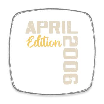 Birthday 18 Years April 2006 Birthday Gift - Square fridge magnet - white - Front