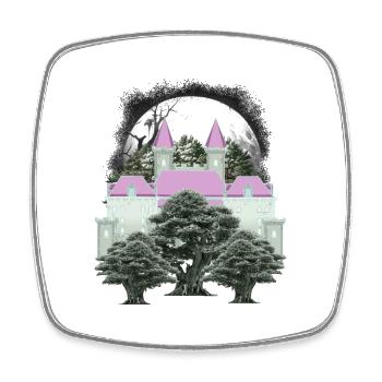 Vintage Castle Castle Fesutung Medieval 80s - Square fridge magnet - white - Front