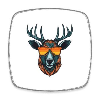 Deer Head Portrait Cool - Square fridge magnet - white - Front