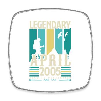 cadeau Anniversaire Avril 2005, Vintage avril 2005 - Magnet carré - blanc - Devant