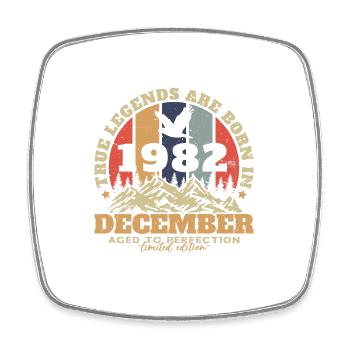 Décembre 1982 Vintage Anniversaire Rétro Cadeau - Magnet carré - blanc - Devant