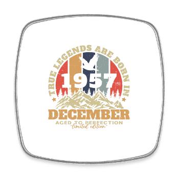 Décembre 1957 Vintage Retro Cadeau D’anniversaire - Magnet carré - blanc - Devant