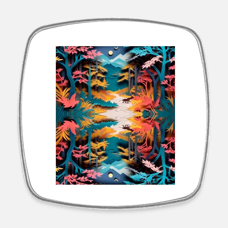 Papier découpé - Magnet carré - blanc
