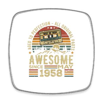 Mai 1958 Anniversaire Mai 1958 Cadeau 1958 Retro - Magnet carré - blanc - Devant