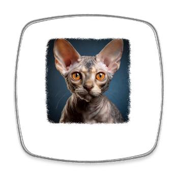 Devon Rex Kitten Devon Rex Cat - Square fridge magnet - white - Front