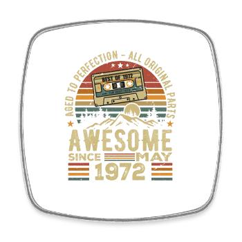 Mai 1972 Anniversaire Mai 1972 Cadeau 1972 Retro - Magnet carré - blanc - Devant