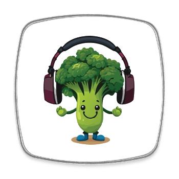 Bubatz - DJ - Musik - Legalize it - Brokkoli - Viereckiger Kühlschrankmagnet - Weiß - Vorne