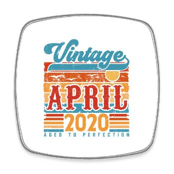 Avril 2020, Cadeau Anniversaire Vintage avril 2020 - Magnet carré - blanc - Devant