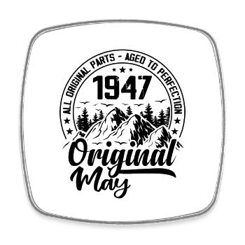 1947 mai Original : 77 Ans cadeau Anniversaire - Magnet carré - blanc - Devant