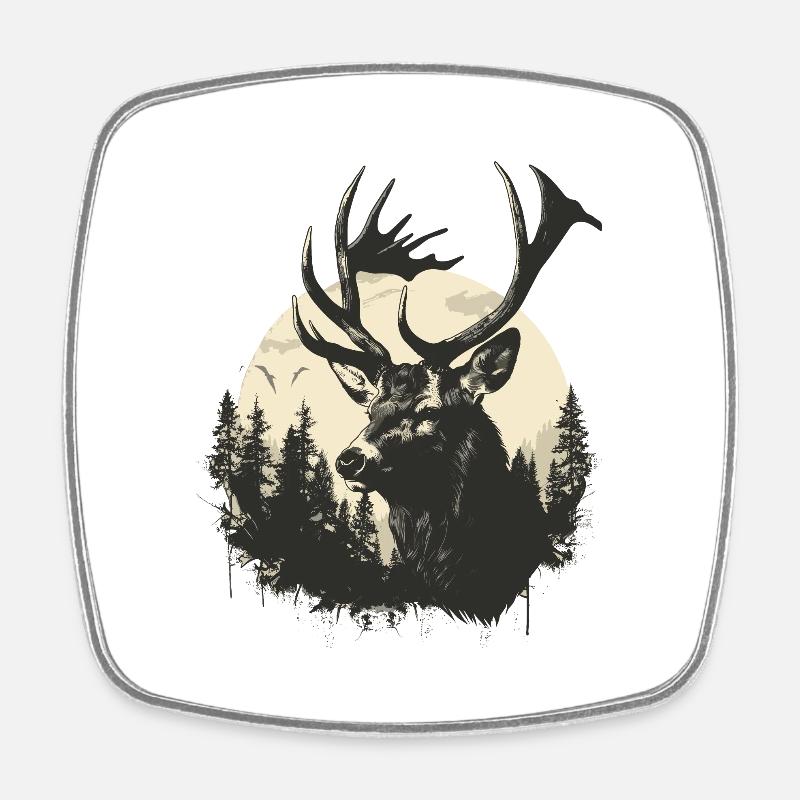 Deer - Square fridge magnet - white