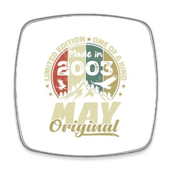 Cadeau Anniversaire Millésime Fabriqué en Mai 2003 - Magnet carré - blanc - Devant