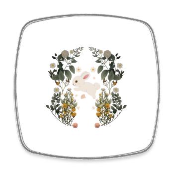 Hase Kaninchen Nager Frühling Blumen Natur - Viereckiger Kühlschrankmagnet - Weiß - Vorne