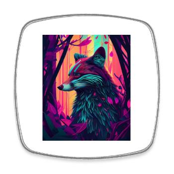 Funky Forest Fox - Square fridge magnet - white - Front