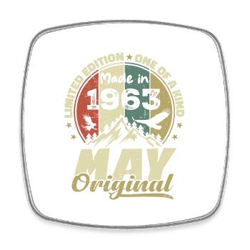 Cadeau Anniversaire Millésime Fabriqué en Mai 1963 - Magnet carré - blanc - Devant